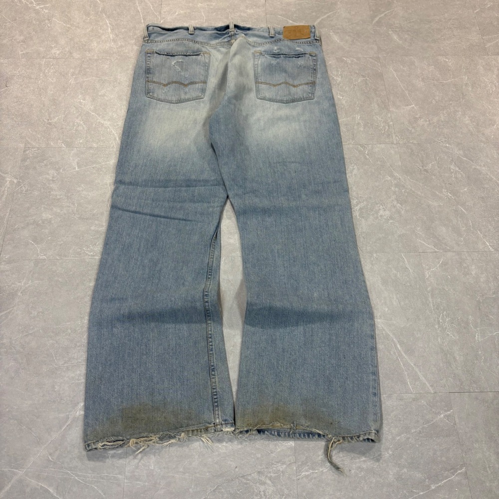 American Eagle Bootcut Jeans Mens 38x32 Light Wash Distressed Cotton 4255
